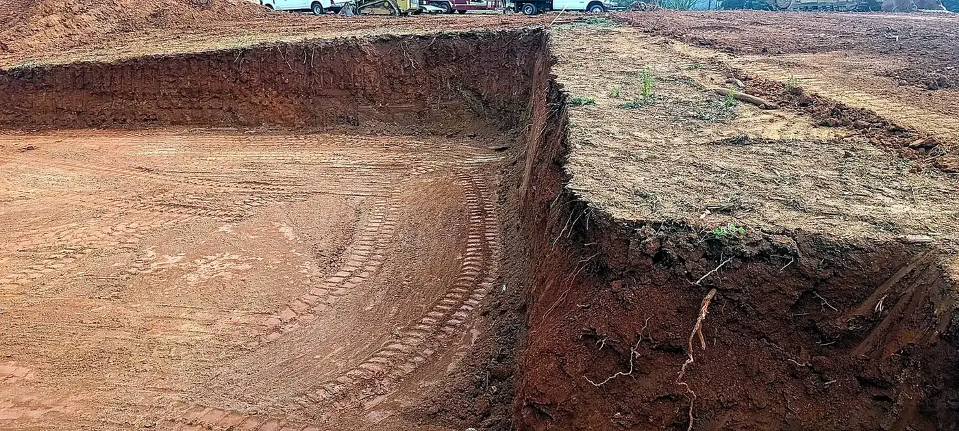 Deep excavation and earth removal for a foundation project services by 3 George's Grading